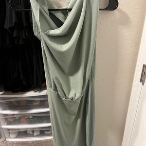 Green off the shoulder dress